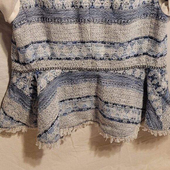 Rebecca Taylor Women's Tweed and Chain Open Front Fitted Blazer- Size 2 - Picture 5 of 10